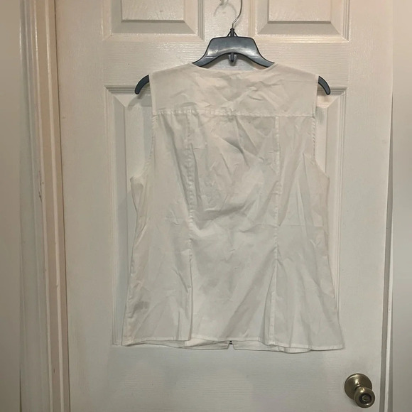 Michael Michael Kors White Zip Up Vest Office Size Large Lightweight NWT - Picture 3 of 12